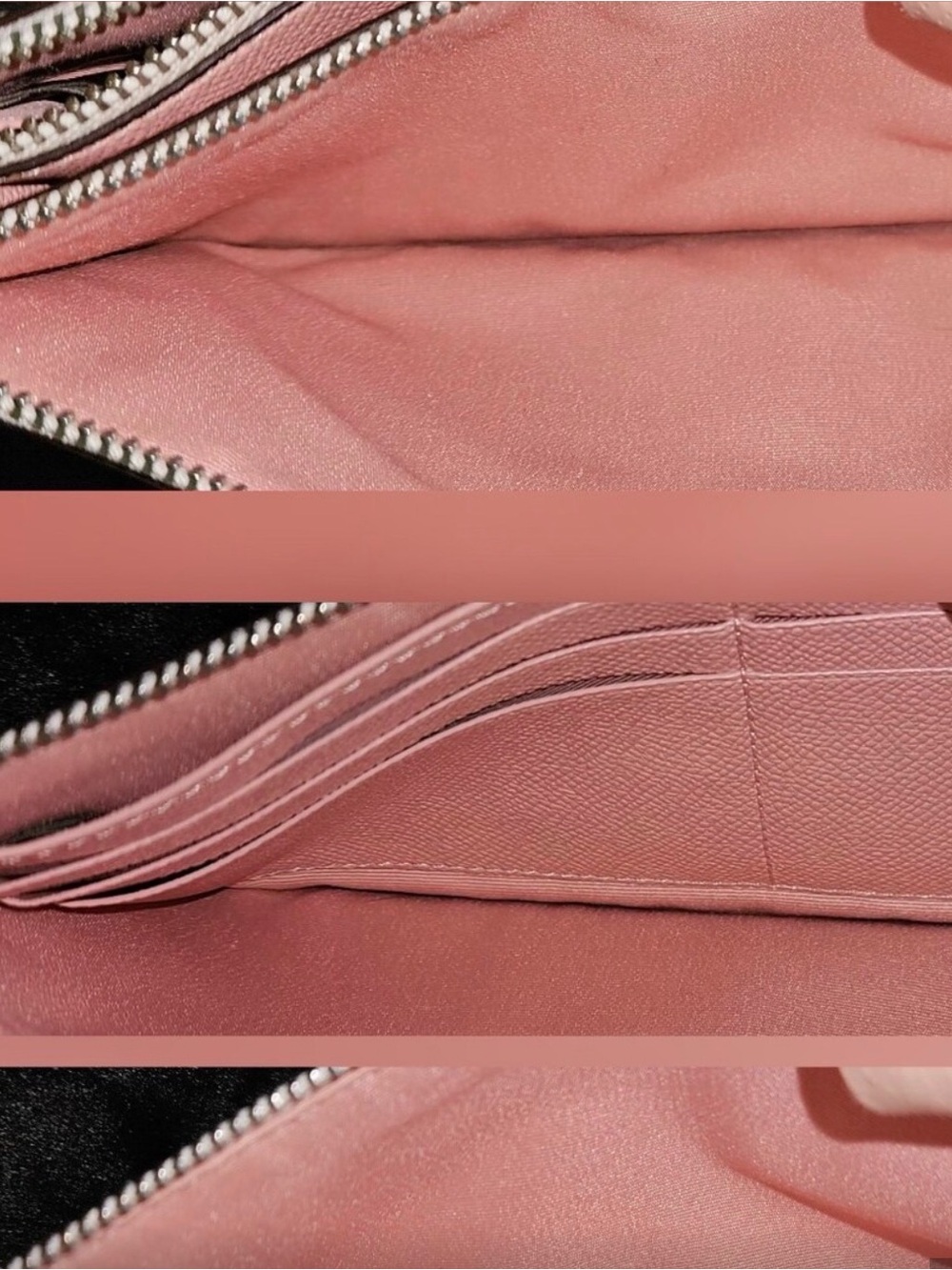 COACH Double Zip Large Pink Ombre Leather Clutch Wristlet w/ Hang Tag Fits Phone - Picture 7 of 8